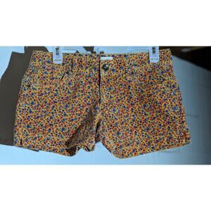 Mossimo Supply Yellow Floral Corduroy Shorts Mid Rise Cottagecore Size 7